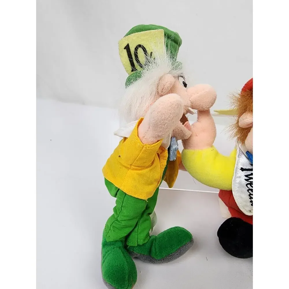 Disney Alice In Wonderland Mini Bean Bag Dolls Mad Hatter & Tweedle Dee / Dum